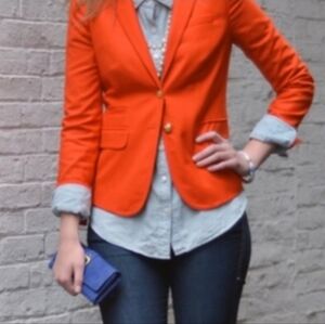 J Crew Burnt Orange Schoolboy Blazer Size 0 MSRP $189